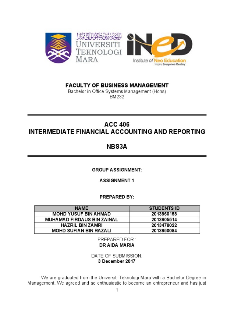 Group Assignment | PDF | Debits And Credits | Credit