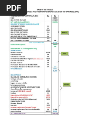 PROFORMA FINANCIAL STATEMENT