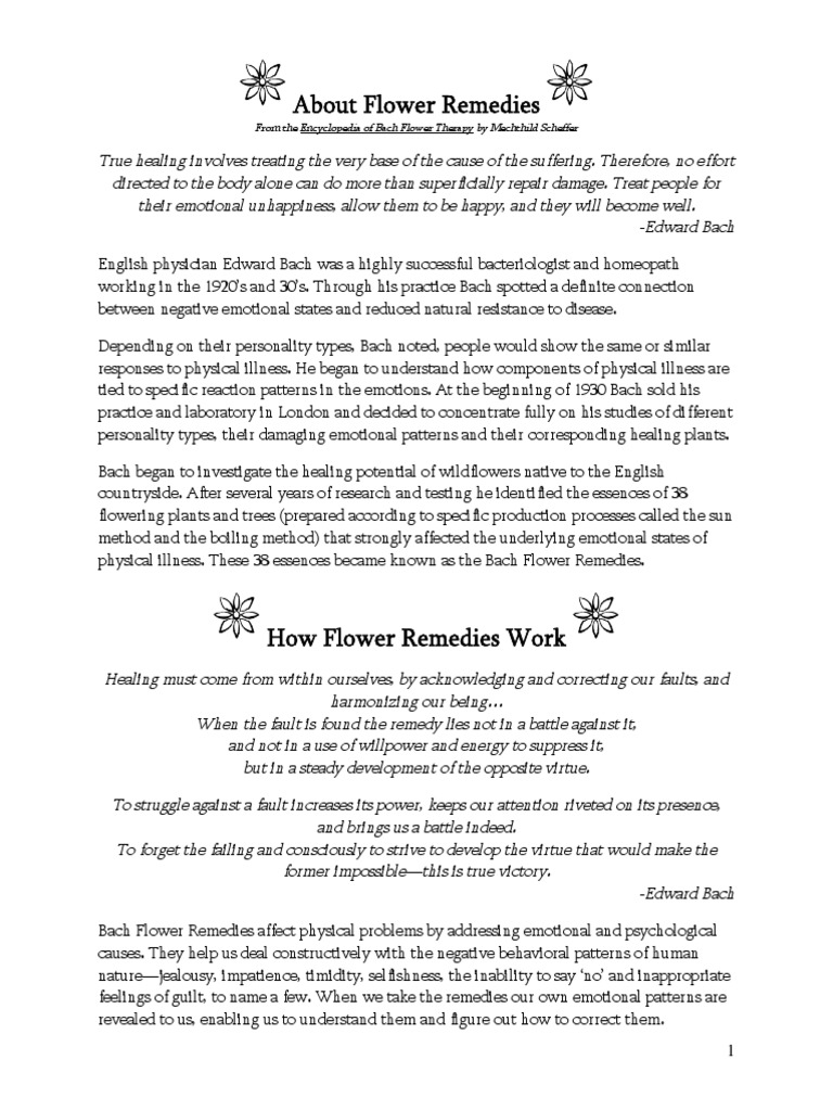 About Flower Remedies PDF Anxiety Feeling