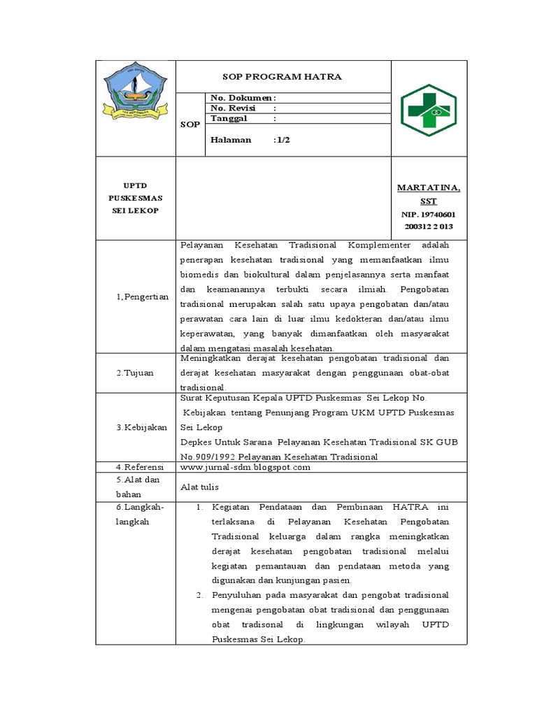Sop Program Hatra | PDF | Pengembangan Diri