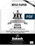 Aakash ANTHE Junior Ques Class 9 2015 PDF