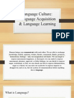 Language Culture: Language Acquisition & Language Learning