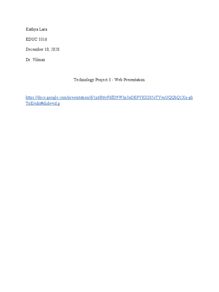 Web Presentation Project Overview | PDF