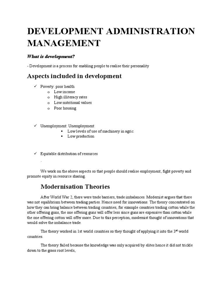 Development Administration Management | PDF | Socialism | Poverty
