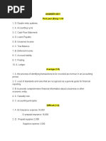 Answer Key! First Year (Easy) 1-10