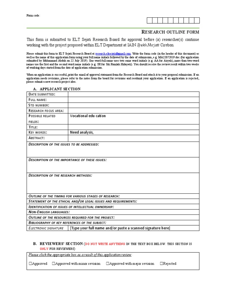 Research Outline Form v092020 | PDF | Information | Science