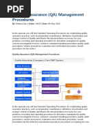 Quality Assurance (QA) Management Procedures: By: Pharma Tips - Views: 14415 - Date: 06-May-2012