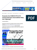 Kumpulan Soal USBN SD IPA 2019 Tentang Hubungan Antarmakhluk Hidup Dan Lingkungan - SDN Ratujaya 1