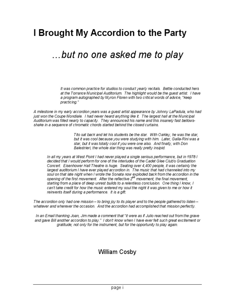 Bill Cosby Accordion Book PDF Accordion Jazz Music photo