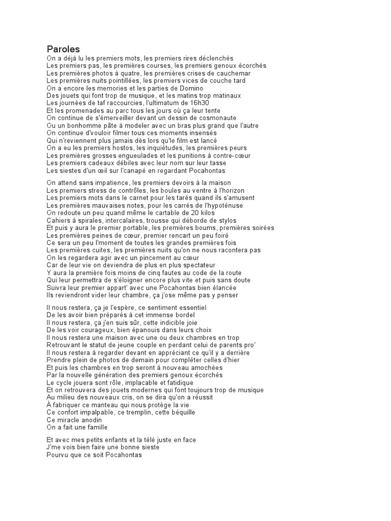 Paroles Grand Corps Malade Mesdames Paroles Grand Corps Malade | PDF