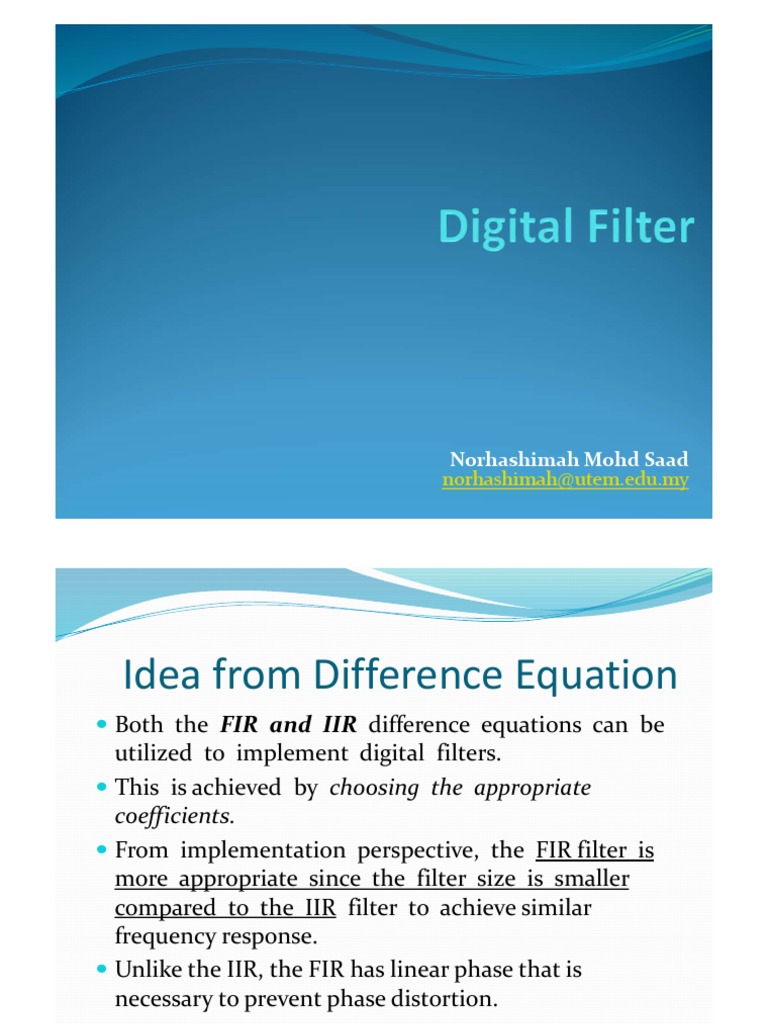 Chapter 6a Digital Filter | PDF | Low Pass Filter | Telecommunications ...