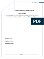 Research Proposal For Doctoral Degree Program Title of Research
