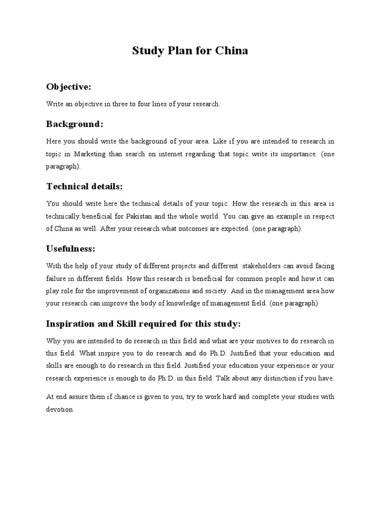 China Research Study Plan Overview | PDF