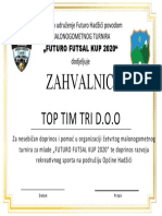 Zahvalnicu: Top Tim Tri D.O.O