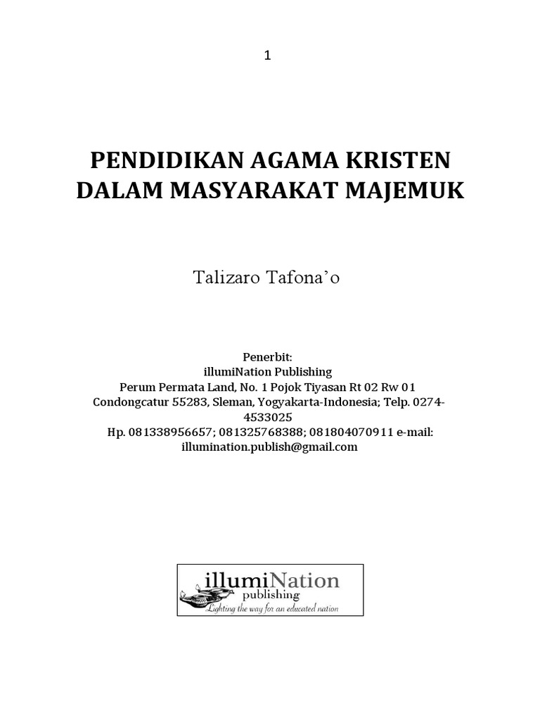 Pendidikan Agama Kristen Dalam Masyarakat Majemuk Pdf