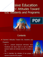 IE - Teachers' Attitudes Toward ESL Students and Programs
