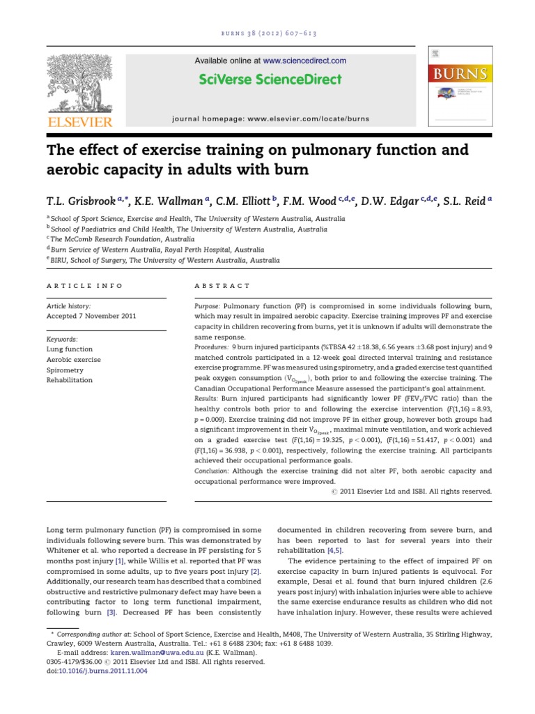 The Effect of Exercise Training On Pulmonary Function and Aerobic ...