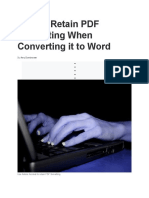 How To Retain PDF Formatting When Converting It To Word