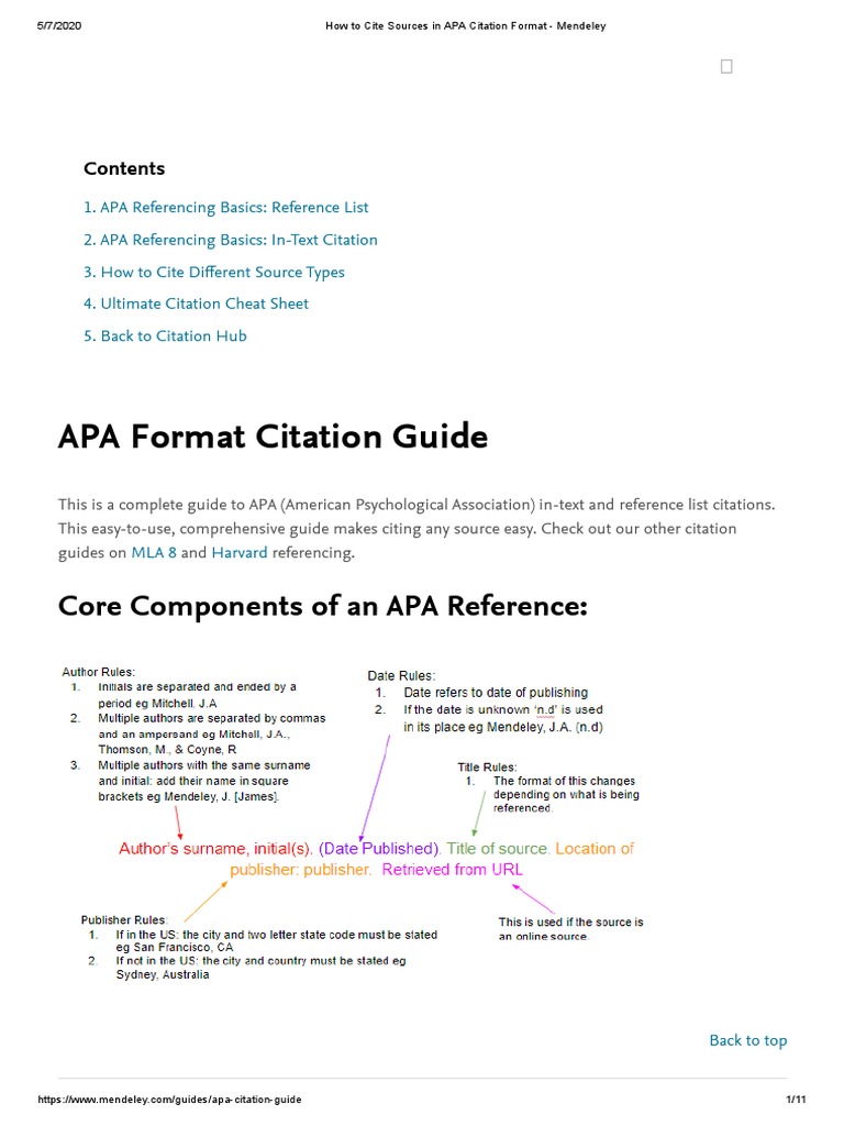 How To Cite Sources in APA Citation Format - Mendeley | PDF | Citation ...