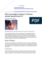 FDA To Investigate Triclosan - Triclosan Already Banned in The EU