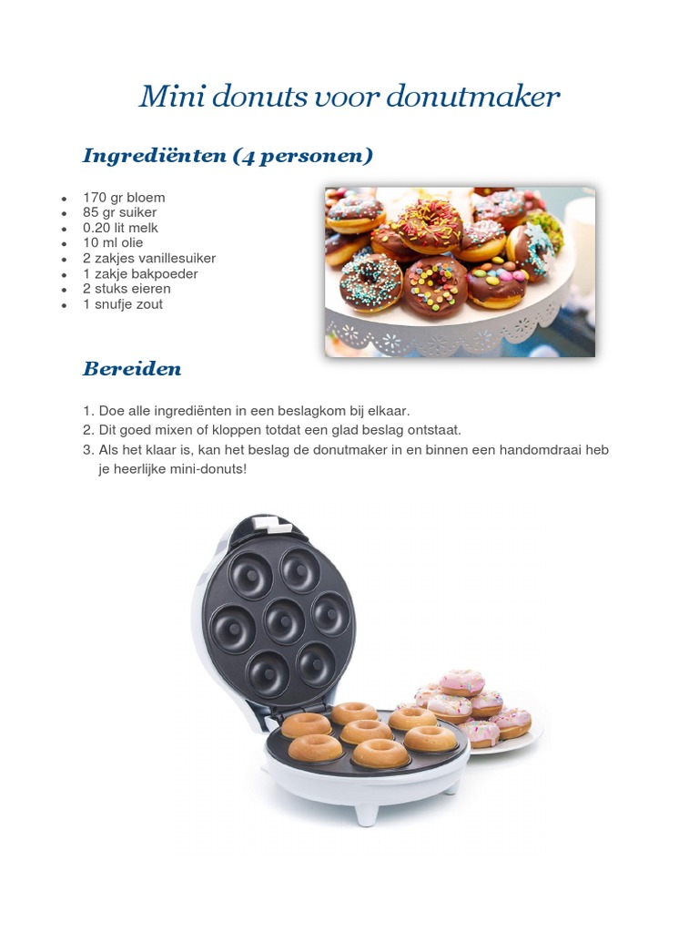 Recept Mini Donuts 4 Pers Voor Donutmaker