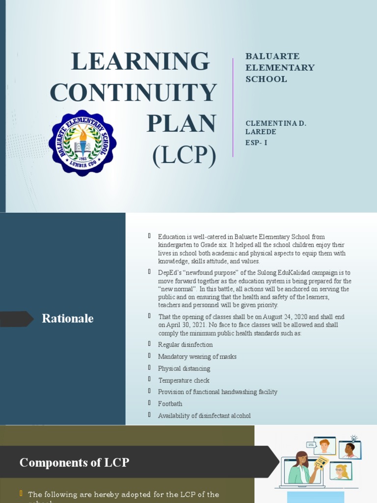 Baluarte Elementary School LCP 2020-2021 | PDF | Distance Education ...