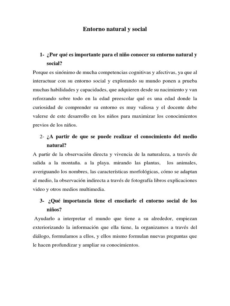 Entorno Natural y Social | PDF