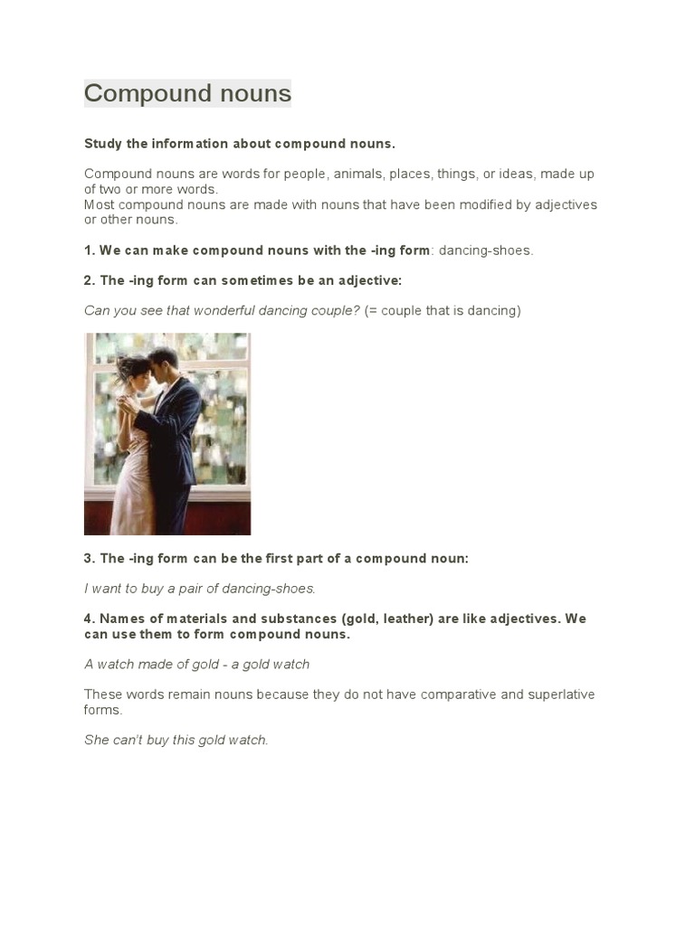 Compound Nouns: Can You See That Wonderful Dancing Couple? ( Couple ...