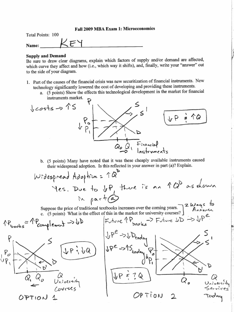 EC 600 Exam 1 KEY Fall 2009 | PDF
