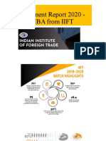 Placement Report 2020 - MBA from IIFT