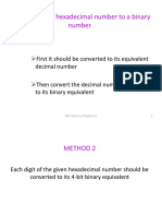 Conversion of A Hexadecimal Number To A Binary Number: Method 1