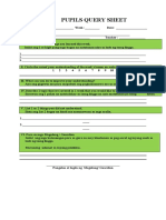 Pupils Query Sheet