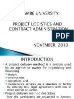 Harambe University Project Logistics and Contract Administration NOVEMBER, 2013