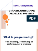 I B.Tech. CSM (Ai&Ml) : Programming For Problem Solving