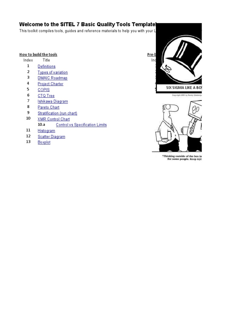 SITEL 7 Quality Tools for Lean Sigma | PDF | Business