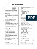 Measurement: Formative Worksheet