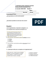 Evaluacion Diagnostica de 4to Grado