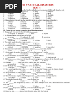 English 9 Unit 9 Natural Disasters Test 4