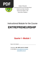 ENTREPRENEURSHIP Module 1-First Sem