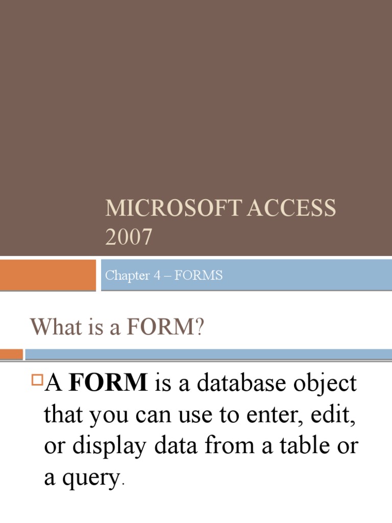 Microsoft Access 2007: Forms Guide | PDF