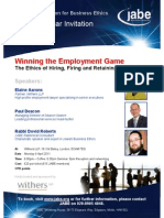 JABE Seminar Invitation: Winning The Employment Game