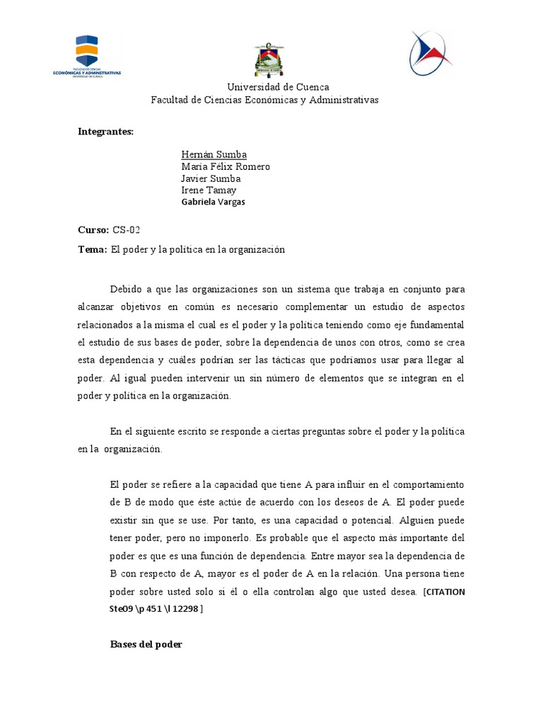 Poder y política en organizaciones | PDF | Liderazgo | Toma de decisiones