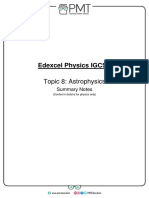 Summary Notes - Topic 8 Astrophysics - Edexcel Physics IGCSE