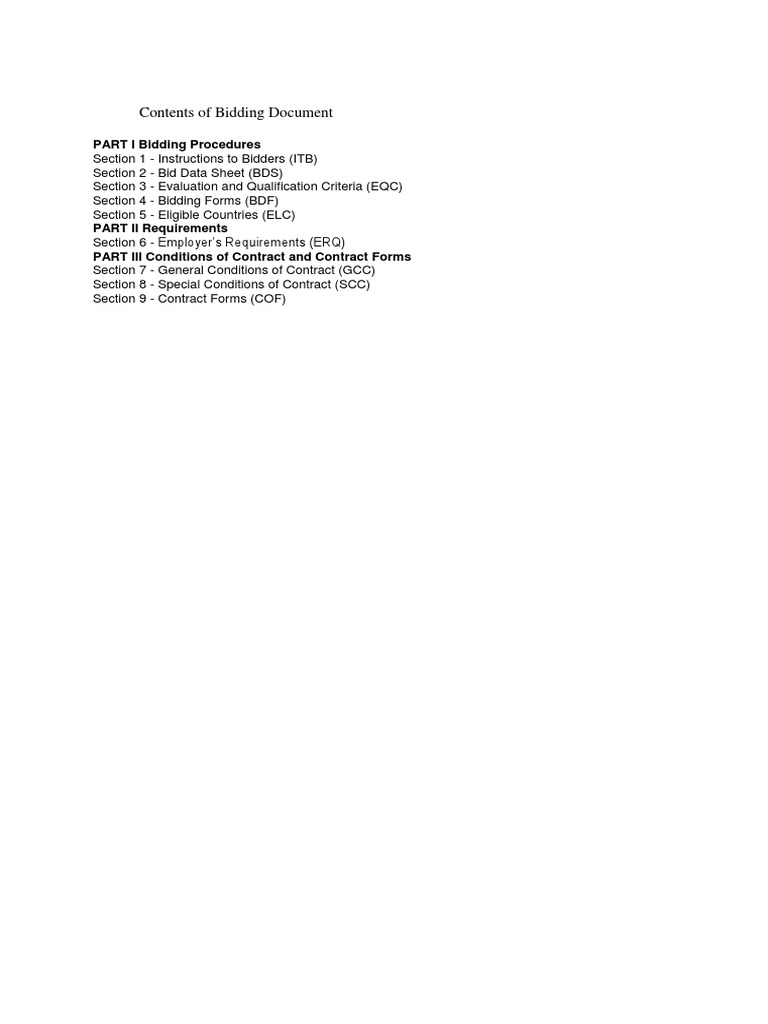 Bidding Document and Tender Forms | PDF