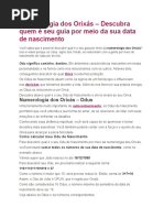 Numerologia Dos Orixás - Descubra Quem É Seu Guia Por Meio Da Sua Data de Nascimento