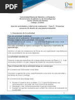 Guía de Actividades y Rúbrica de Evaluación - Fase 5 - Presentar Proyecto de Diseño de Una Planta Industrial PDF