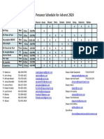 Advent Penance Schedule 2020