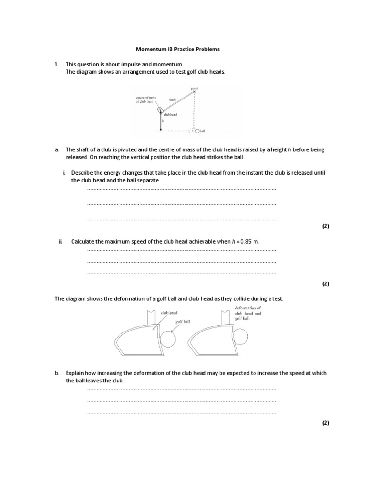 Momentum and Impulse Practice Problems | PDF | Momentum | Rocket
