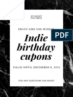 Indie Birthday Cupons: Enjoy and Use Wisely