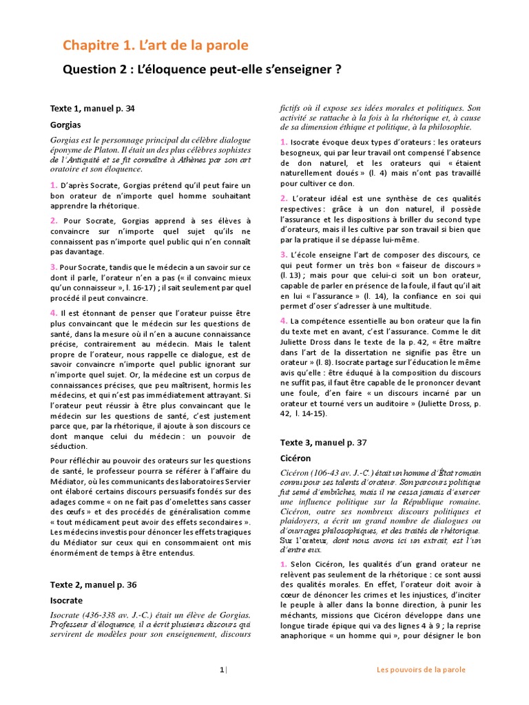 Les 50 Règles D or De L éloquence Pdf Nathan LDPHumaniteschap 1 Chap 6 | PDF | Rhétorique | Cicéron